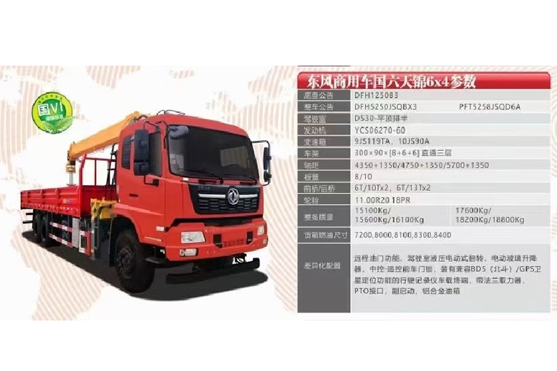 天锦后八轮 12吨随车吊